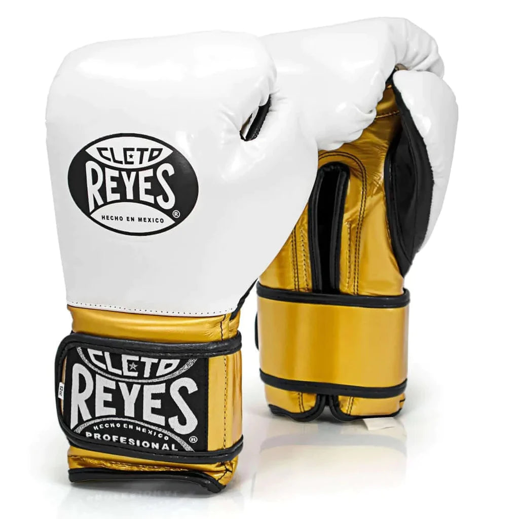 CLETO REYES SPARRING VELCRO WHITE GOLD Champs Bxing ltd