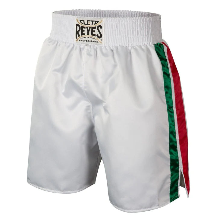 CLETO REYES SHORTS WHITE RED GREEN TRIM Champs Bxing ltd