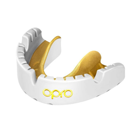 OPRO -  GOLD MOUTHGUARD FOR BRACES (WHITE)