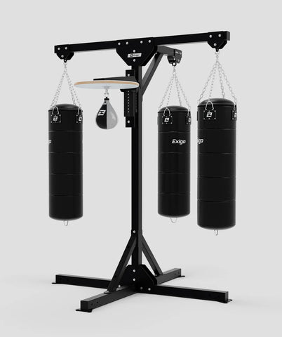 EXIGO® 4 STATION PUNCH BAG FRAME WITH SPEED BALL PLATFORM