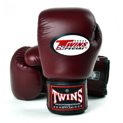 Twins Maroon Velcro Boxing Gloves BGVL3