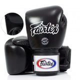 FAIRTEX THAI BOXING GLOVES & SHIN GUARDS BUNDLE - BLACK