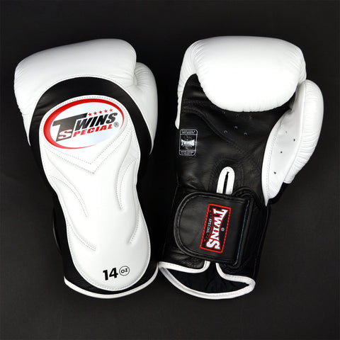 Twins White-Black Deluxe Sparring Gloves BGVL6