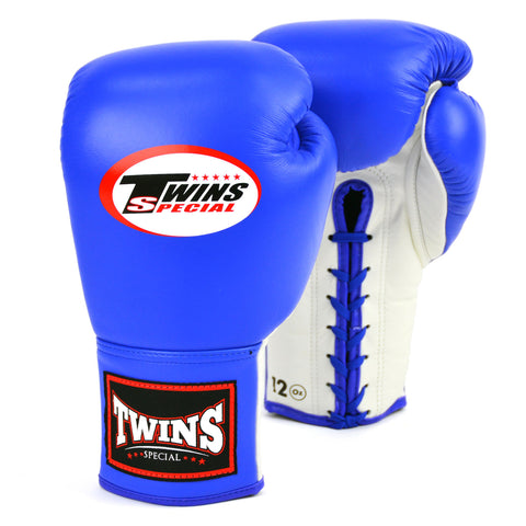 Twins Lace-up Boxing Gloves Blue-White BGLL1