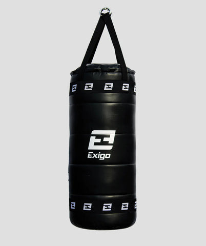 EXIGO® CONTENDER 4ft 50kg QUILTED SYNTHETIC LEATHER PUNCH BAG - BLACK