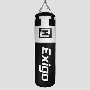 EXIGO® SUPER PRO 4FT 40KG LEATHER PUNCH BAG - BLACK/WHITE