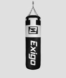 EXIGO® SUPER PRO 4FT 40KG LEATHER PUNCH BAG - BLACK/WHITE