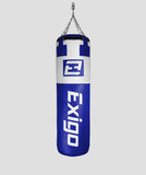 EXIGO® SUPER PRO 4FT 40KG LEATHER PUNCH BAG - BLUE/WHITE
