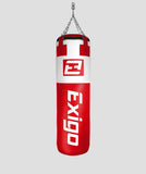 EXIGO® SUPER PRO 4FT 40KG LEATHER PUNCH BAG - RED/WHITE