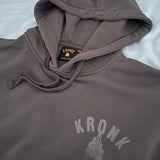 KRONK FADED GLOVES HOODIE-DARK BROWN