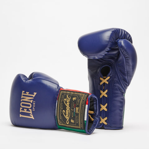 LEONE ORLANDO CLASSICO BOXING GLOVES LACES-BLUE