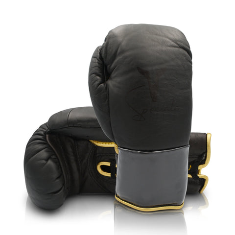 ARES SPECIALE LACE UP BOXING GLOVE - BLACK/GOLD