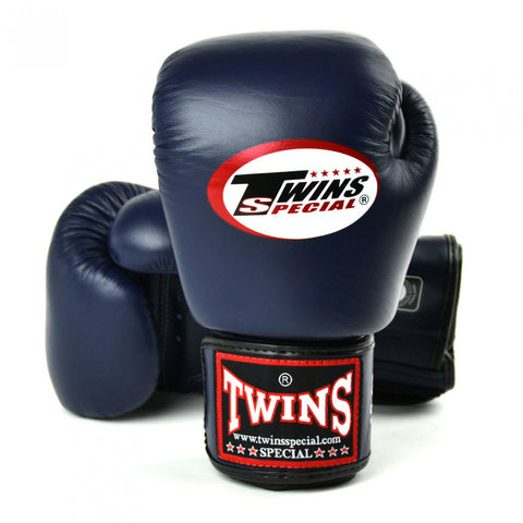 Twins Navy Blue Velcro Boxing Gloves BGVL3