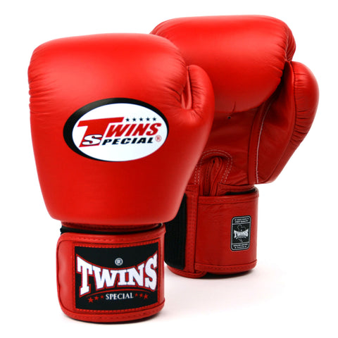 Twins Red Velcro Boxing Gloves BGVL3