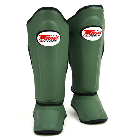 Twins Olive-Black Double Padded Shin Pads SGS10