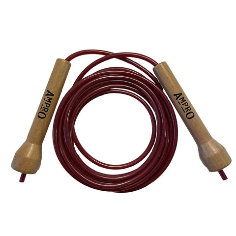 AMPRO ADJUSTABLE DELUXE WOODEN HANDLE 10FT SPEED ROPE – Champs Bxing ltd