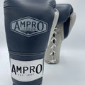 AMPRO HYBRID POWERTECH LACE SPARRING GLOVE - NAVY BLUE/GREY