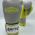 AMPRO HYBRID POWERTECH HOOK & LOOP SPARRING GLOVE - GREY/LIME