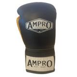 AMPRO TRI POWER LACE UP SPARRING GLOVE - NAVY/YELLOW
