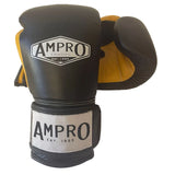 AMPRO TRI POWER HOOK & LOOP SPARRING GLOVE - NAVY/YELLOW