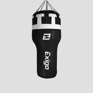 EXIGO® SUPER PRO 3.5FT 40KG LEATHER ANGLE PUNCH BAG - BLACK/WHITE