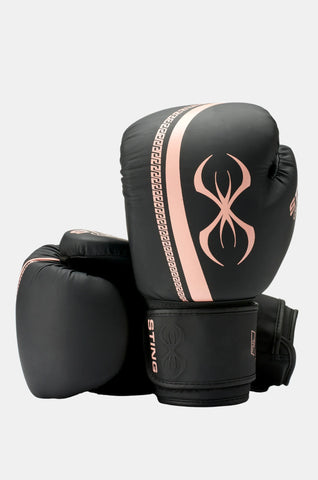 STING AURORA WOMENS VELCRO TRAINING GLOVES -BLACK/LIGHT PINK