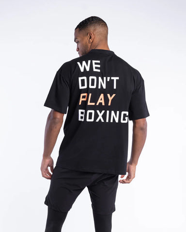 BOXRAW WE DON'T PLAY BOXING OVERSIZED T-SHIRT - BLACK