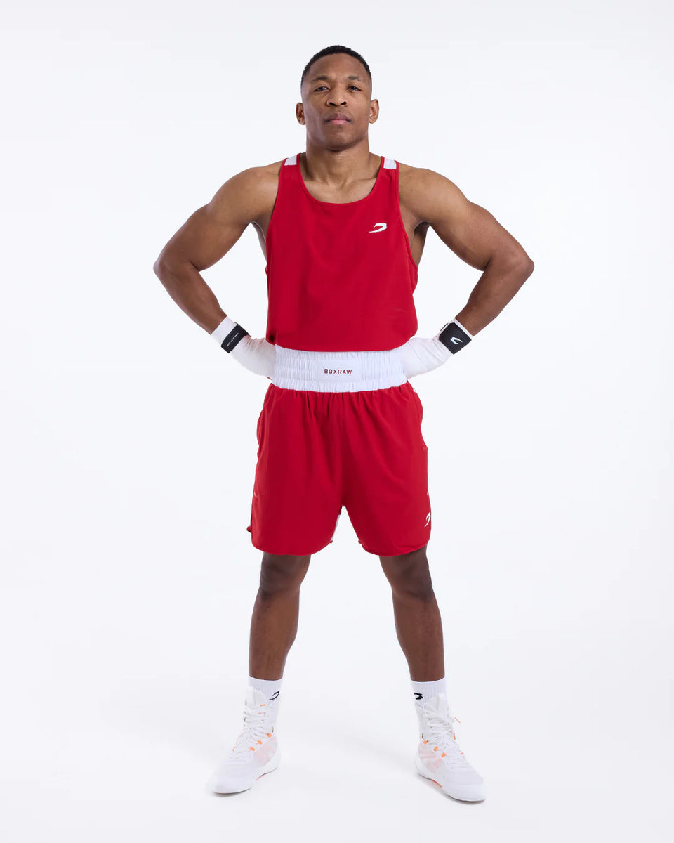 BOXRAW STEVENSON TANK 2.0 - RED/WHITE – Champs Bxing ltd