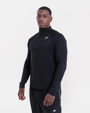 BOXRAW VALDES 1/4 ZIP TOP - BLACK