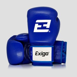 EXIGO® CONTENDER SPARRING BOXING GLOVES - STRAP - BLUE