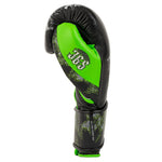 BRAVOSE LIMITED EDITION 16OZ VELCRO BOXING GLOVES-BLACK/GREEN