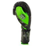 BRAVOSE LIMITED EDITION 16OZ VELCRO BOXING GLOVES-BLACK/GREEN