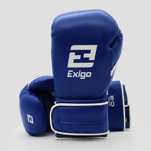 EXIGO® C2 CLASSIC LEATHER STRAP SPARRING GLOVES - BLUE/WHITE