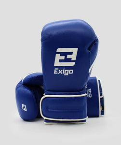 EXIGO® C2 CLASSIC LEATHER STRAP SPARRING GLOVES - BLUE/WHITE