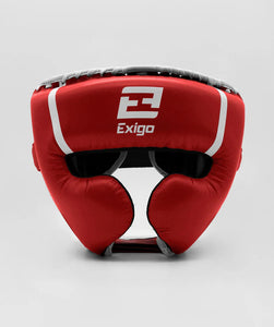 EXIGO® C3 CLASSIC LEATHER HEAD GUARD - RED/WHITE