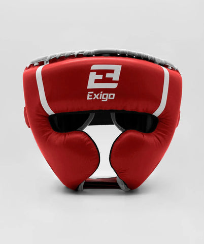 EXIGO® C3 CLASSIC LEATHER HEAD GUARD - RED/WHITE