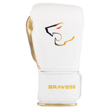BRAVOSE ELITE PRO 2.0 STRAP SPARRING GLOVES - WHITE/GOLD