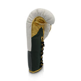 ARES SPECIALE LACE UP BOXING GLOVE-WHITE/GREEN/GOLD