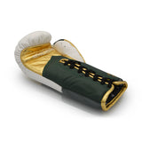 ARES SPECIALE LACE UP BOXING GLOVE-WHITE/GREEN/GOLD