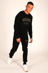 KRONK Detroit Applique Sweatshirt Loose Fit Black