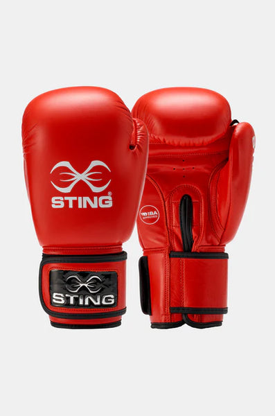 STING AIBA COMPETITION VELCRO RED Champs Bxing ltd