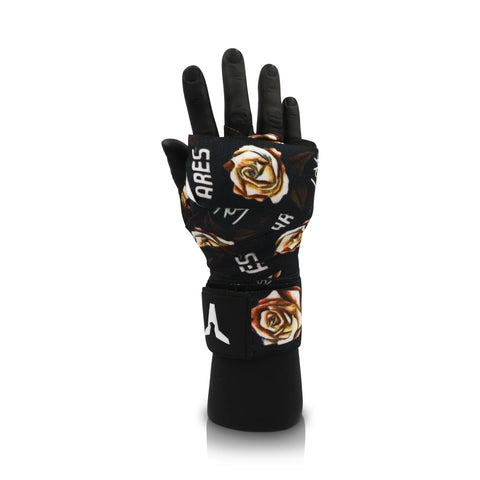 ARES APOLLO HAND WRAPS WITH GEL & FOAM KNUCKLE PAD - ROSES BY THIS IS LOST BOY