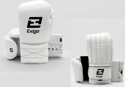 EXIGO STEALTH SPARRING GLOVE & BAG MITT SET - WHITE
