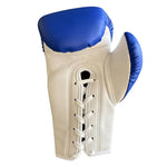 SANDEE-KIDS AUTHENTIC LACE UP PRO FIGHT BOXING GLOVES - BLUE & WHITE