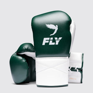FLY SUPERLACE PRO X2 LACE UP SPARRING GLOVES - PINE GREEN/WHITE