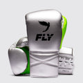 FLY SUPERLACE PRO X2 SPARRING GLOVES - SILVER/NEON