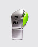 FLY SUPERLOOP PRO X2 STRAP SPARRING GLOVES - SILVER/NEON