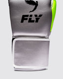 FLY SUPERLOOP PRO X2 STRAP SPARRING GLOVES - SILVER/NEON