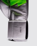 FLY SUPERLOOP PRO X2 STRAP SPARRING GLOVES - SILVER/NEON