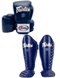 FAIRTEX MUAY THAI GLOVES & SHIN GUARDS SET - BLUE